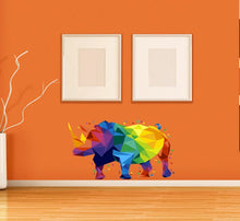 Load image into Gallery viewer, Rhinoceros Polygonal Wall decal, Rhinoceros Polygon sticker,modern wall art, Multi Color GD341