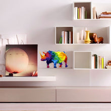 Load image into Gallery viewer, Rhinoceros Polygonal Wall decal, Rhinoceros Polygon sticker,modern wall art, Multi Color GD341