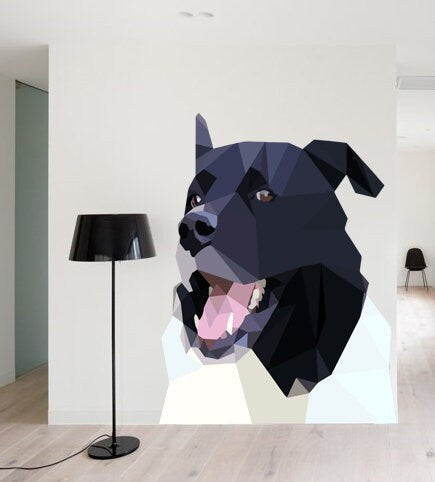 Dog Polygonal Wall decal, Dog Polygon sticker, dog room decor, dog decorations for the home, wall decor living room, Multi Color GD346