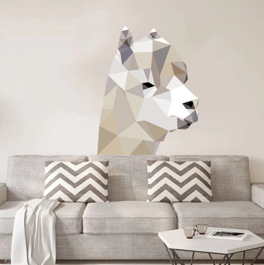 Llama Polygonal Wall decal, Llama Polygon sticker, Llama Peel and Stick Giant Wall Decals, modern wall art, Multi Color GD347