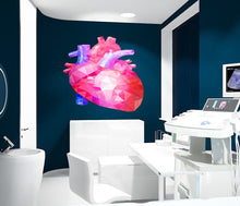Load image into Gallery viewer, Human Heart Wall Decal by Wallmonkeys Peel and Stick Graphic, Heart Polygon sticker,modern wall art, Multi Color GD267