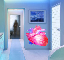 Load image into Gallery viewer, Human Heart Wall Decal by Wallmonkeys Peel and Stick Graphic, Heart Polygon sticker,modern wall art, Multi Color GD267