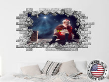 Load image into Gallery viewer, Santa Claus Wall Decal. Hole in the Decals. Xmas Vinyl Sticker Murals. Christmas Removable Decal. Merry Christmas Gift. Holiday Window NT207