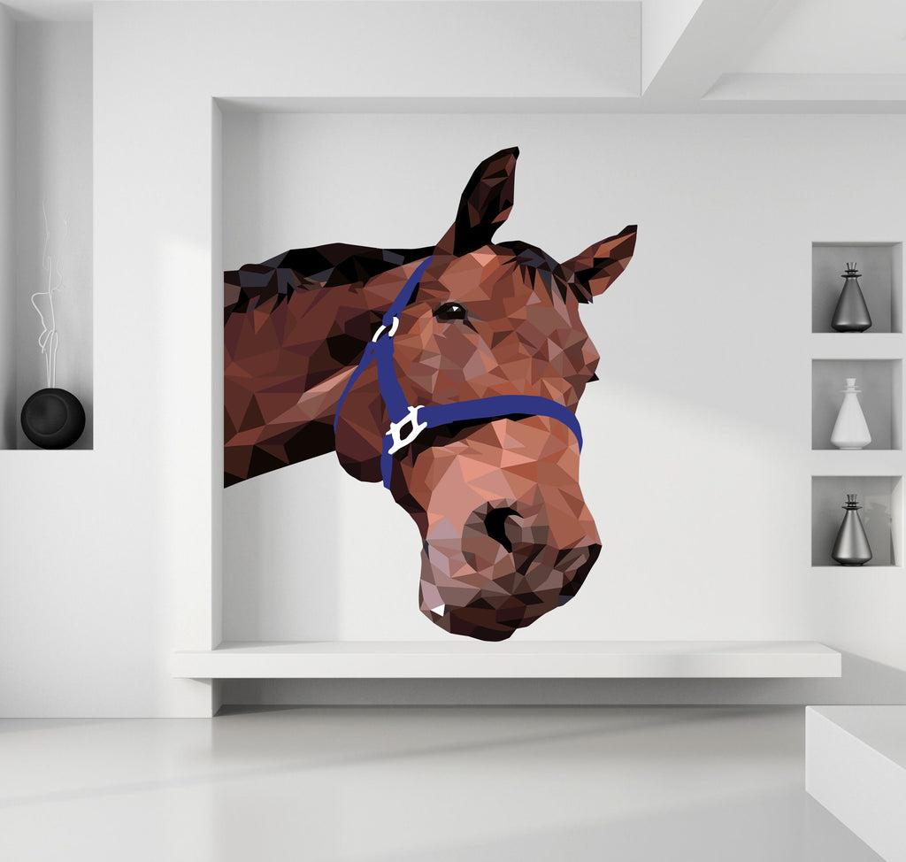 Horse Polygonal Wall decal, room decor , sticker, wall sticker. horse wall sticker, wall decor for bedroom, vinyl sticker, Multi Color GD277