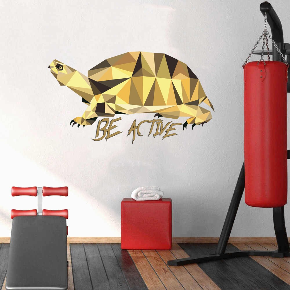 Turtle Polygonal Wall decal,Cute Lovely Green Sea Turtle Wall Decals, Cartoon Sea Turtle Animal Vinyl Bathroom Wall Sticker GD279