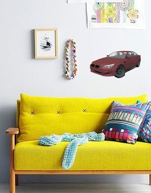 Car Polygonal Wall decal, Car Polygon sticker,modern wall art, Multi Color GD283