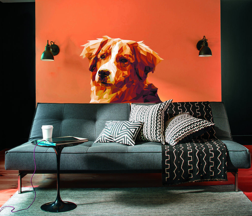 Dog Polygonal Wall decal, dog room decor, wall decor living room, dog stickers,Multi Color GD284