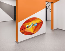 Load image into Gallery viewer, Gridiron American Football Ball Polygonal Wall decal, Large 3D Wall Decal, Self Adhesive and Removable Vinyl Sticker, Multi Color GD288