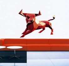 Load image into Gallery viewer, Wallmonkeys Red Stock Bull Wall Decal Peel and Stick, Bull Silhouette Wall Sticker Decal Animal Kids Nursery Bedroom Home Kitchen-GD290