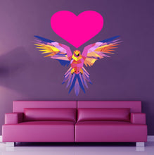 Load image into Gallery viewer, Parrot Heart Polygonal Wall decal, Parrot Heart Polygon sticker,modern wall art, Love Heart Vinyl Decal Sticker Multi Color GD299