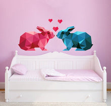 Load image into Gallery viewer, Creative Cute Rabbit Wall Decals, DIY Love Heart Bunny Wall Stickers, Peel &amp; Stick Removable Kids Room Girls Bedroom Wall Multi Color GD300