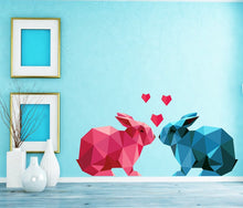 Load image into Gallery viewer, Creative Cute Rabbit Wall Decals, DIY Love Heart Bunny Wall Stickers, Peel &amp; Stick Removable Kids Room Girls Bedroom Wall Multi Color GD300