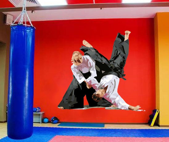 Taekwondo Sport Polygonal Wall decal, Taekwondo Sport Polygon sticker,modern wall art, Multi Color GD305