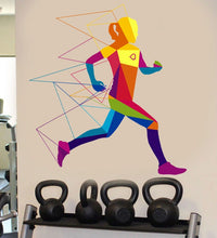 Load image into Gallery viewer, Run Sport Polygonal Wall decal, Run Sport Polygon sticker,modern wall art, Multi Color GD312