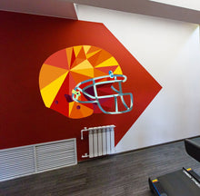 Load image into Gallery viewer, Gridiron Football Helmet Polygonal Wall Art decal, American Football Helmet sticker, Football Helmet Wall Decal, Multi Color GD313