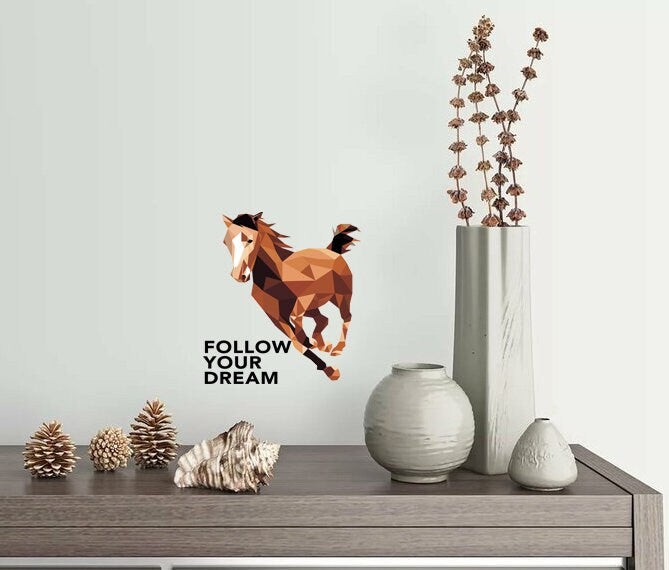 Horse Quote Dream, wall sticker, wall stickers, bedroom decor, room decor, horse stickers,Horse Quote Dream ,horse decor, Multi Color GD330