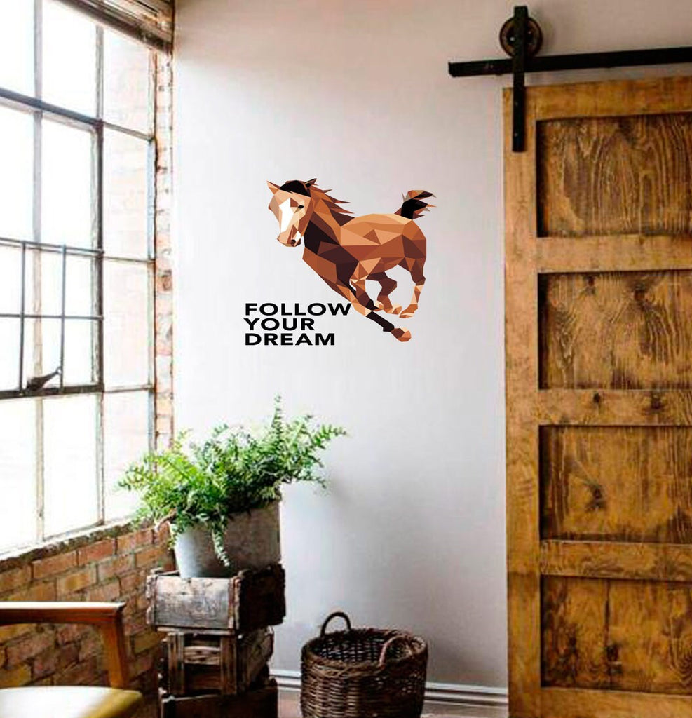 Horse Quote Dream, wall sticker, wall stickers, bedroom decor, room decor, horse stickers,Horse Quote Dream ,horse decor, Multi Color GD330