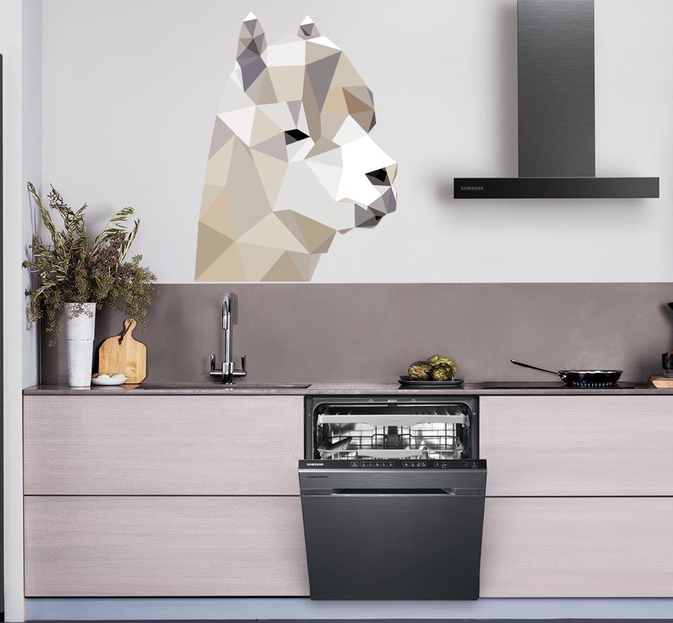 Llama Polygonal Wall decal, Llama Polygon sticker, Llama Peel and Stick Giant Wall Decals, modern wall art, Multi Color GD347