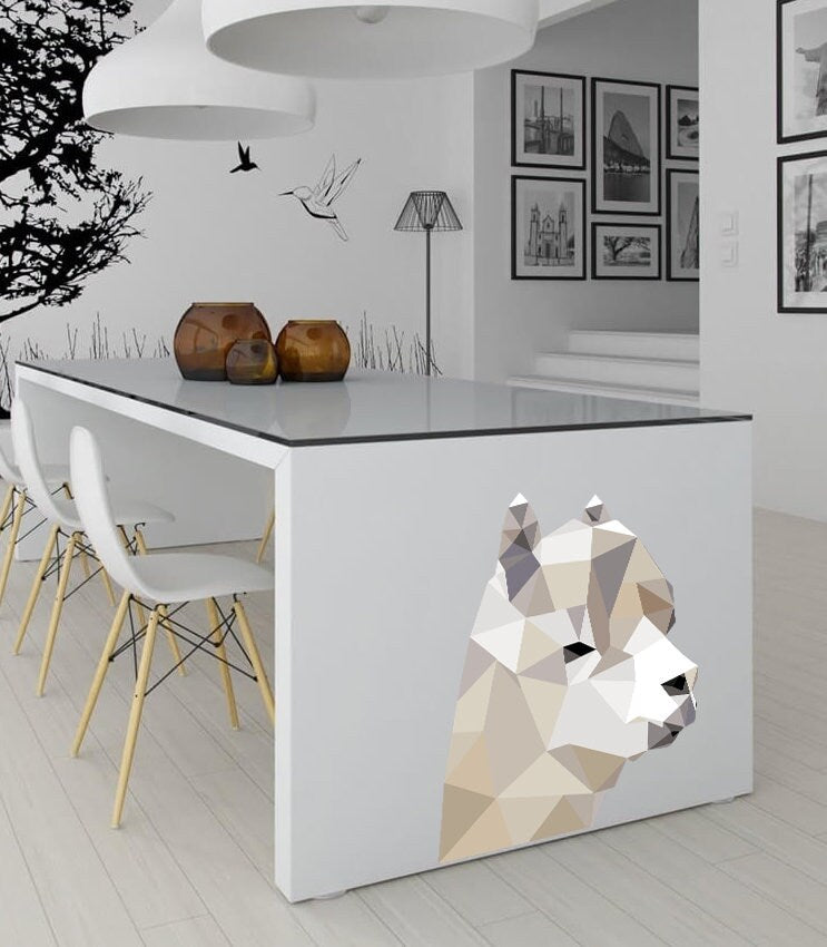 Llama Polygonal Wall decal, Llama Polygon sticker, Llama Peel and Stick Giant Wall Decals, modern wall art, Multi Color GD347