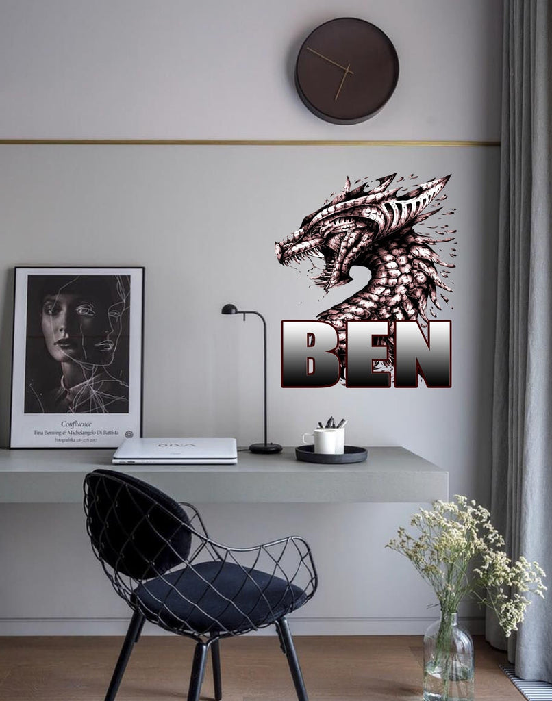 Dragon Custom name wall decal, personalized sticker, personalized decal, nursery decal baby boy stickers, baby girl decal GD393