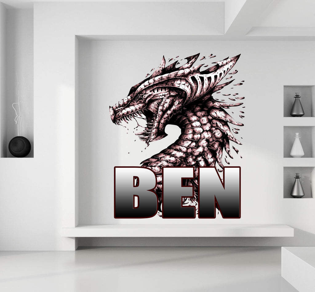 Dragon Custom name wall decal, personalized sticker, personalized decal, nursery decal baby boy stickers, baby girl decal GD393