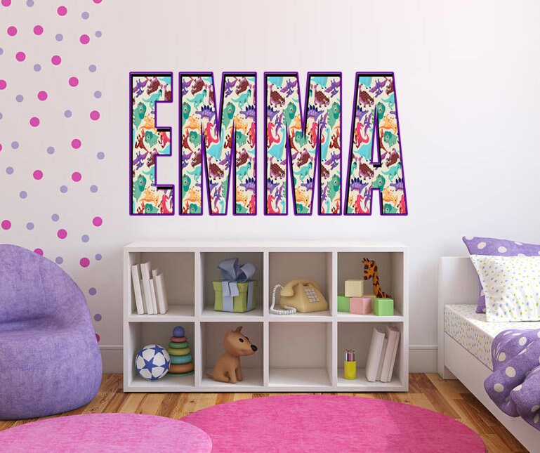 Dragon Custom name wall decal, personalized sticker, personalized decal, Dragon nursery decal baby boy stickers, baby girl decal GD394