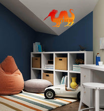 Load image into Gallery viewer, Dragon Custom name wall decal, personalized sticker, art, decal, nursery decal baby boy stickers, Dragon room décor baby girl decal GD395