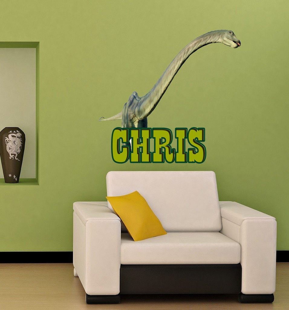 Dinosaur diplodocus Custom name wall decal, personalized sticker, personalized decal, nursery decal baby boy stickers, baby girl decal GD402