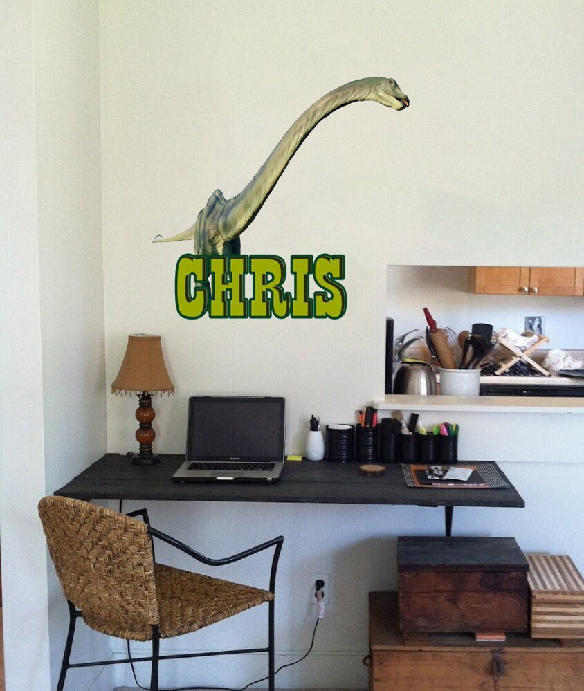 Dinosaur diplodocus Custom name wall decal, personalized sticker, personalized decal, nursery decal baby boy stickers, baby girl decal GD402