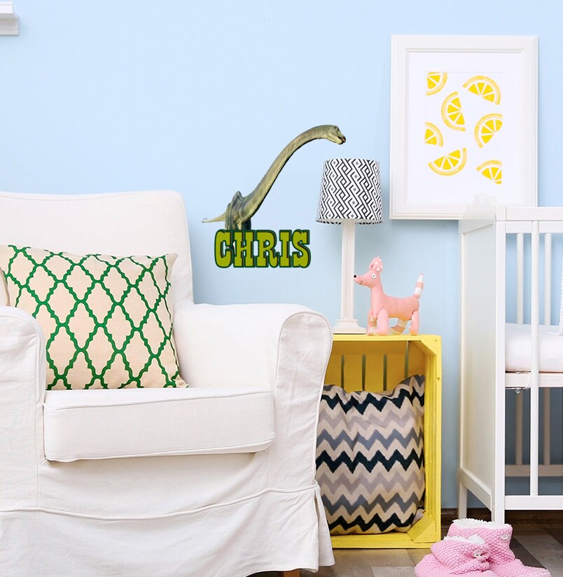 Dinosaur diplodocus Custom name wall decal, personalized sticker, personalized decal, nursery decal baby boy stickers, baby girl decal GD402