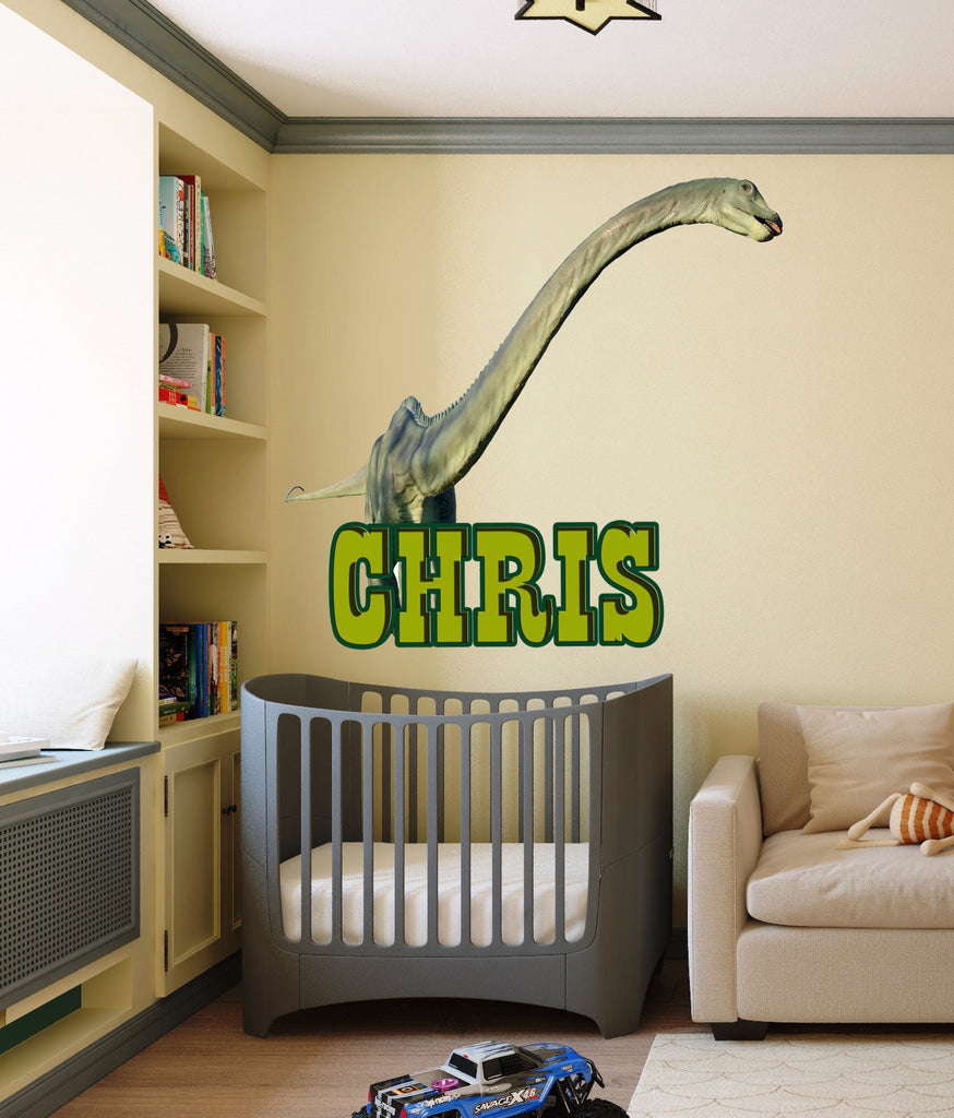 Dinosaur diplodocus Custom name wall decal, personalized sticker, personalized decal, nursery decal baby boy stickers, baby girl decal GD402