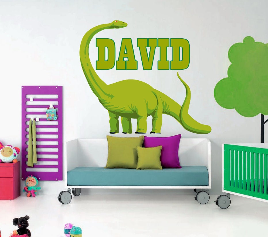 Dinosaur diplodocus Custom name wall decal, personalized sticker, personalized decal, nursery decal baby boy stickers, baby girl decal GD403