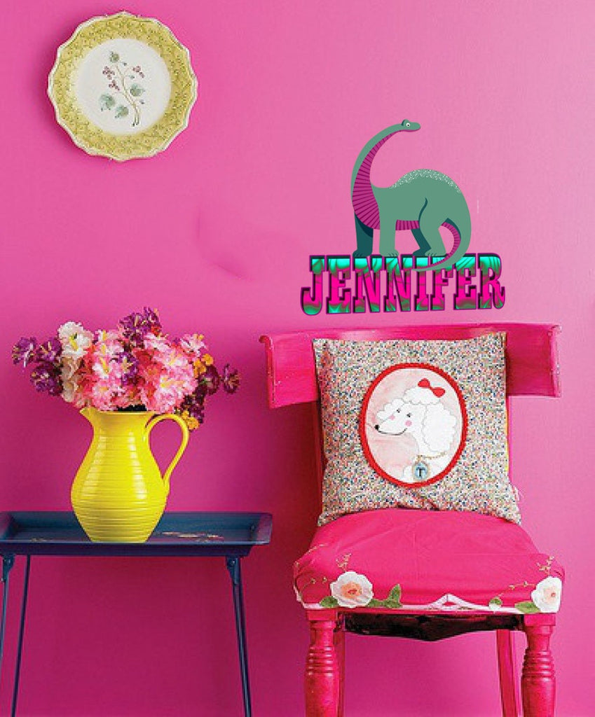 Dinosaur diplodocus Custom name wall decal, personalized sticker, personalized decal, nursery decal baby boy stickers, baby girl decal GD405