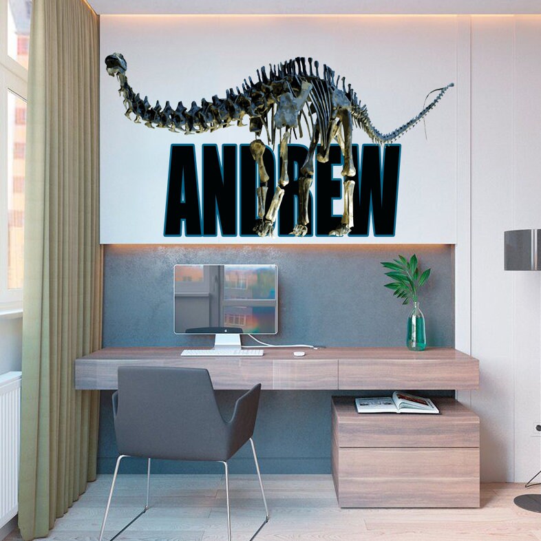 Dinosaur diplodocus Custom name wall decal, personalized sticker, personalized decal, nursery decal baby boy stickers, baby girl decal GD406