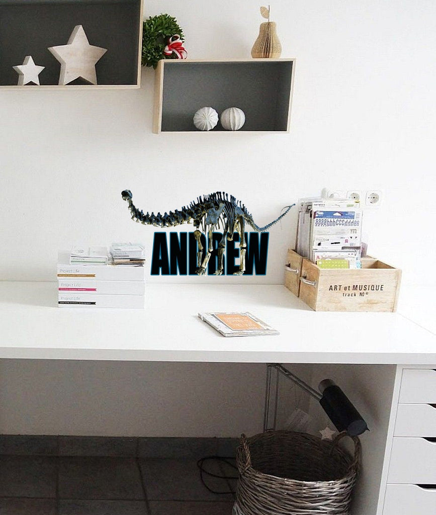Dinosaur diplodocus Custom name wall decal, personalized sticker, personalized decal, nursery decal baby boy stickers, baby girl decal GD406