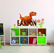Load image into Gallery viewer, Dinosaur Custom name wall decal, Baby Boy Girl Unisex - Nursery Decal for Home Bedroom Children , dinosaur decals for boys room, GD409
