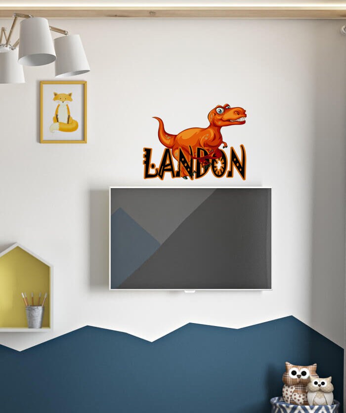 Dinosaur Custom name wall decal, Baby Boy Girl Unisex - Nursery Decal for Home Bedroom Children , dinosaur decals for boys room, GD409