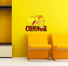 Load image into Gallery viewer, Dinosaur Name Wall Decal-Custom Name Dinosaur Decal-Boys Name Decal-Boys Room Decal-Personalized Name Dinosaur Wall Decal Nursery DecalGD411