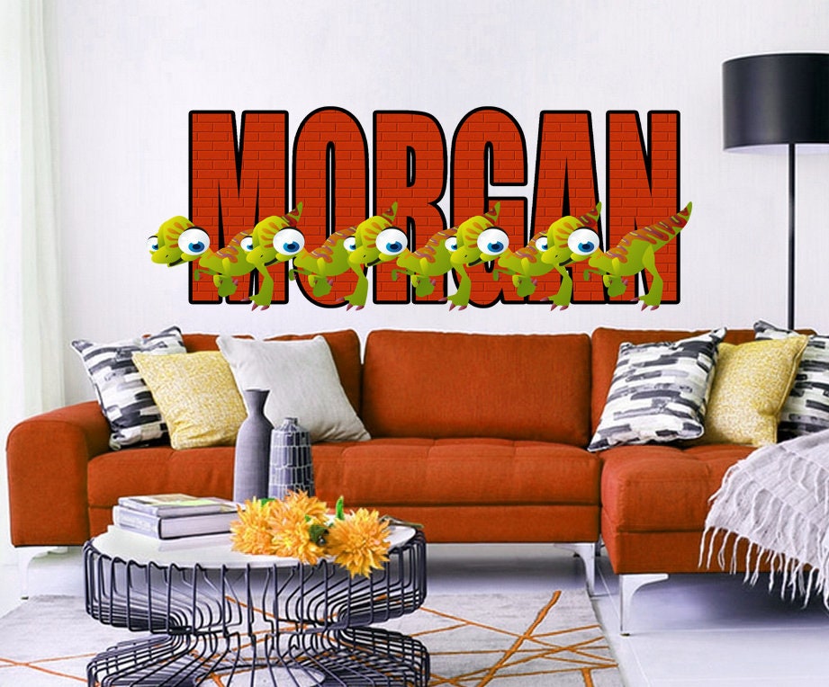 Dinosaur Name Wall Decal-Custom Name Dinosaur Decal-Boys Name Decal-Boys Room Decal-Personalized Name Dinosaur Wall Decal Nursery DecalGD413