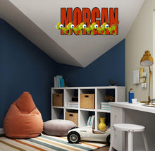 Load image into Gallery viewer, Dinosaur Name Wall Decal-Custom Name Dinosaur Decal-Boys Name Decal-Boys Room Decal-Personalized Name Dinosaur Wall Decal Nursery DecalGD413