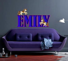 Load image into Gallery viewer, Pony Custom name wall decal, personalized sticker, personalized decal, nursery decal baby boy stickers, baby girl decal GD415