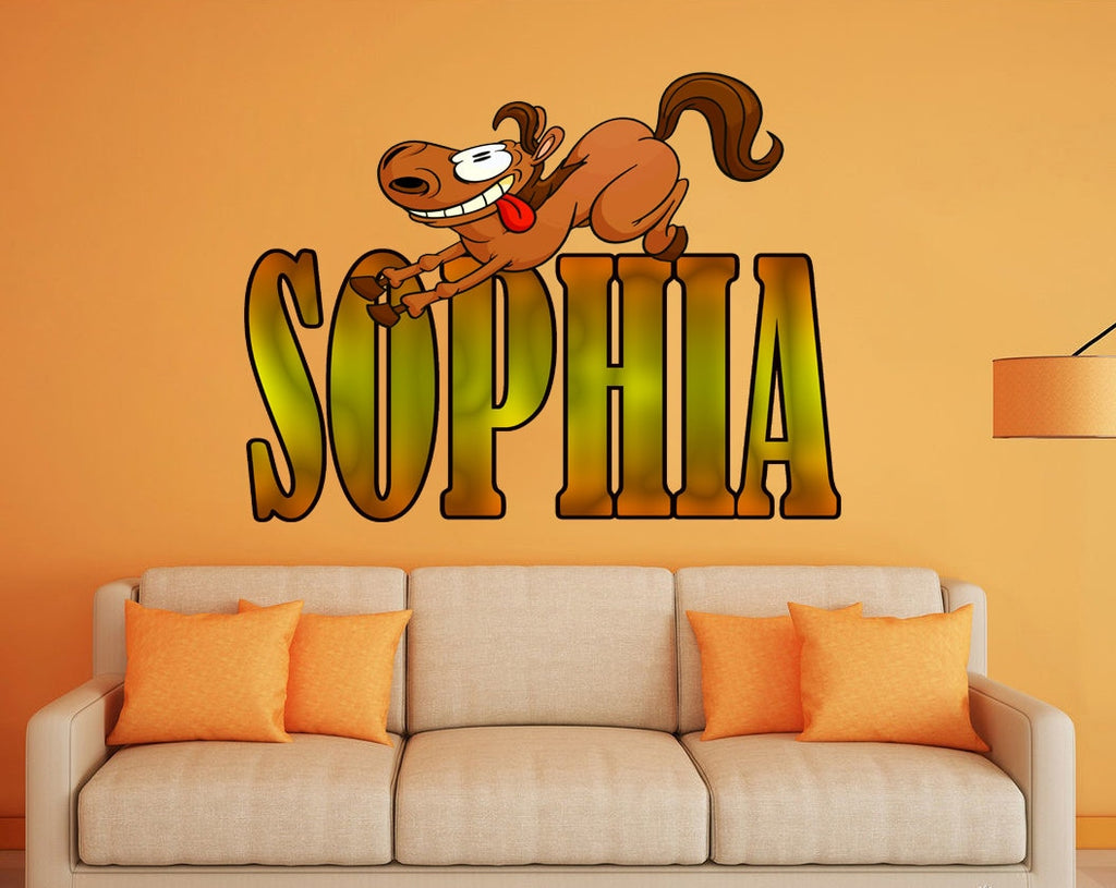 Pony Custom name wall decal, personalized sticker, personalized decal, nursery decal baby boy stickers, baby girl decal GD416