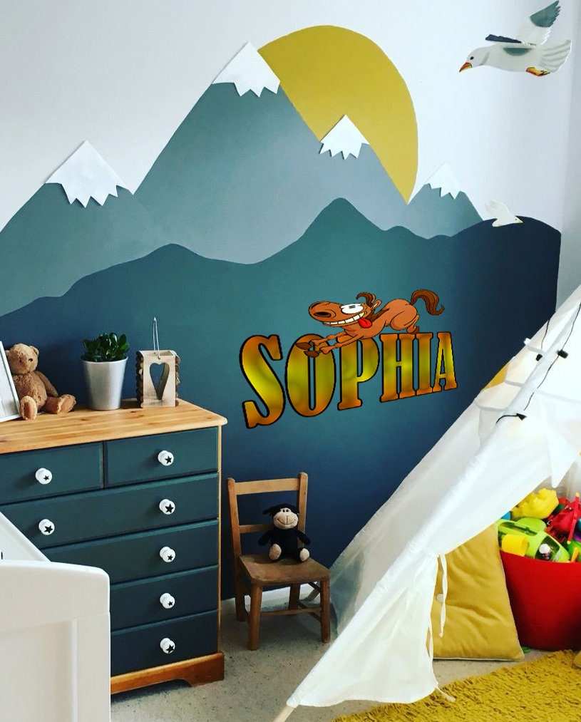 Pony Custom name wall decal, personalized sticker, personalized decal, nursery decal baby boy stickers, baby girl decal GD416