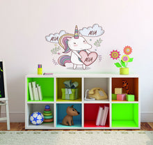 Load image into Gallery viewer, Unicorn Custom name wall decal, personalized sticker, wall decals for girls bedroom , wall decoration, unicorn stickers for wall GD423