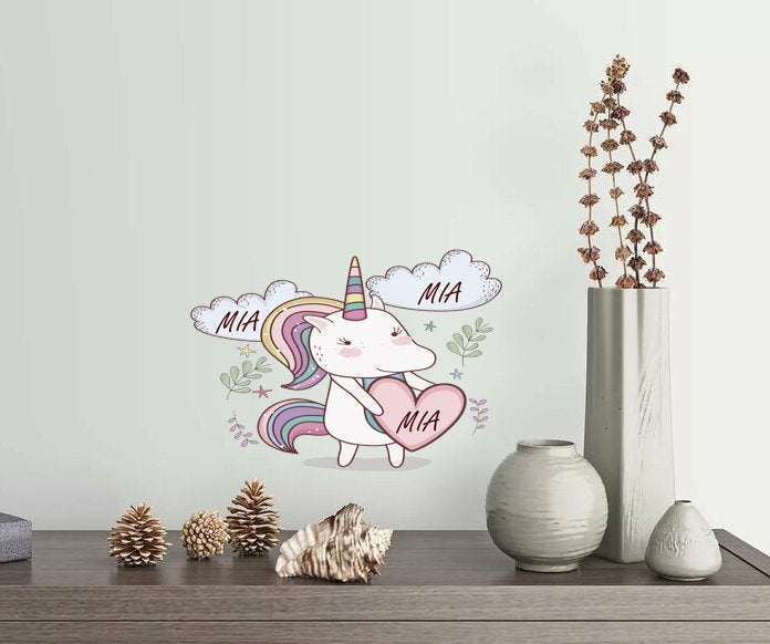 Unicorn Custom name wall decal, personalized sticker, wall decals for girls bedroom , wall decoration, unicorn stickers for wall GD423