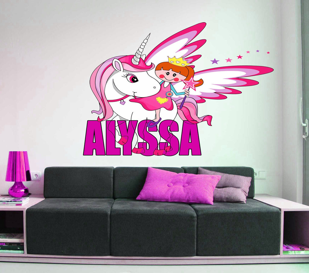 Unicorn Custom name wall decal, unicorn room decor for girls bedroom, toddler room decor for girls, wall decor for bedroom, GD425