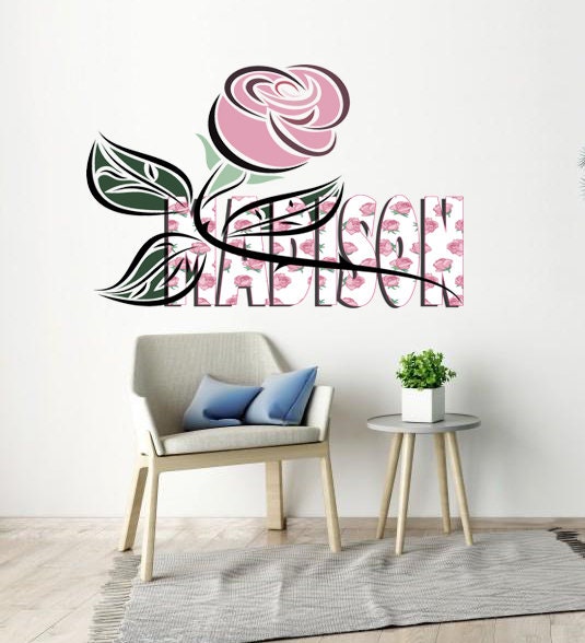 Vintage Peony Wall Decal - Kids Wall Decor, custom name stickers,living room wall decor,peony art - GD428