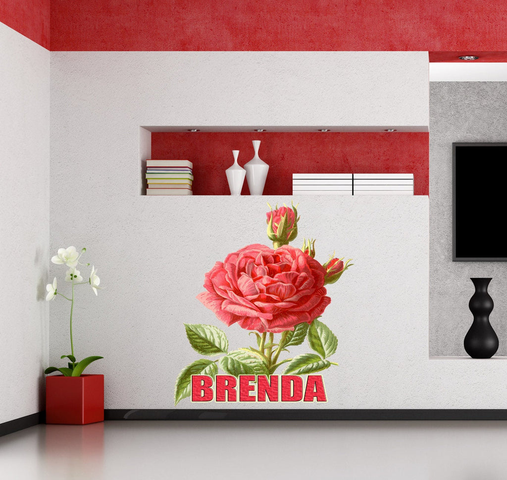 Vintage Peony Wall Decal,Custom Vinyl Decals, Peony Flower Wall Stickers,Flower Wall Art ,Peony Wall Mural for Bedroom Wall Decor GD436