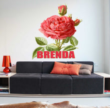 Load image into Gallery viewer, Vintage Peony Wall Decal,Custom Vinyl Decals, Peony Flower Wall Stickers,Flower Wall Art ,Peony Wall Mural for Bedroom Wall Decor GD436