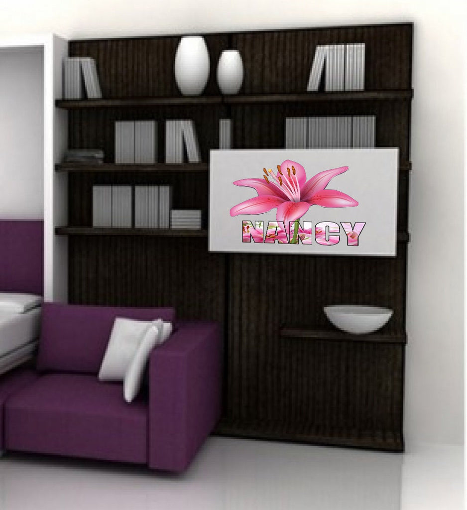 Lilies Flower custom vinyl sticker,pink flower wall decals,3d flower wall decor, lily flower wall stickers wall decor living room GD441